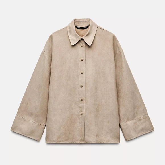 Zara Women's Beige Button Down Shirt - Picture 1 of 1